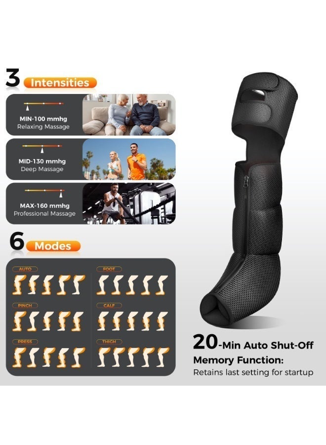 نِك تيك مدلك الساق من Nekteck مع حرارة، جهاز تدليك بالضغط الهوائي للقدم والساق، أداة تدليك محمولة للساق بالكامل على شكل حذاء مع مستويين من الحرارة و6 أوضاع و6 درجات شدة لتحسين الدورة الدموية وتخفيف الألم (زوج واحد) - Image 2